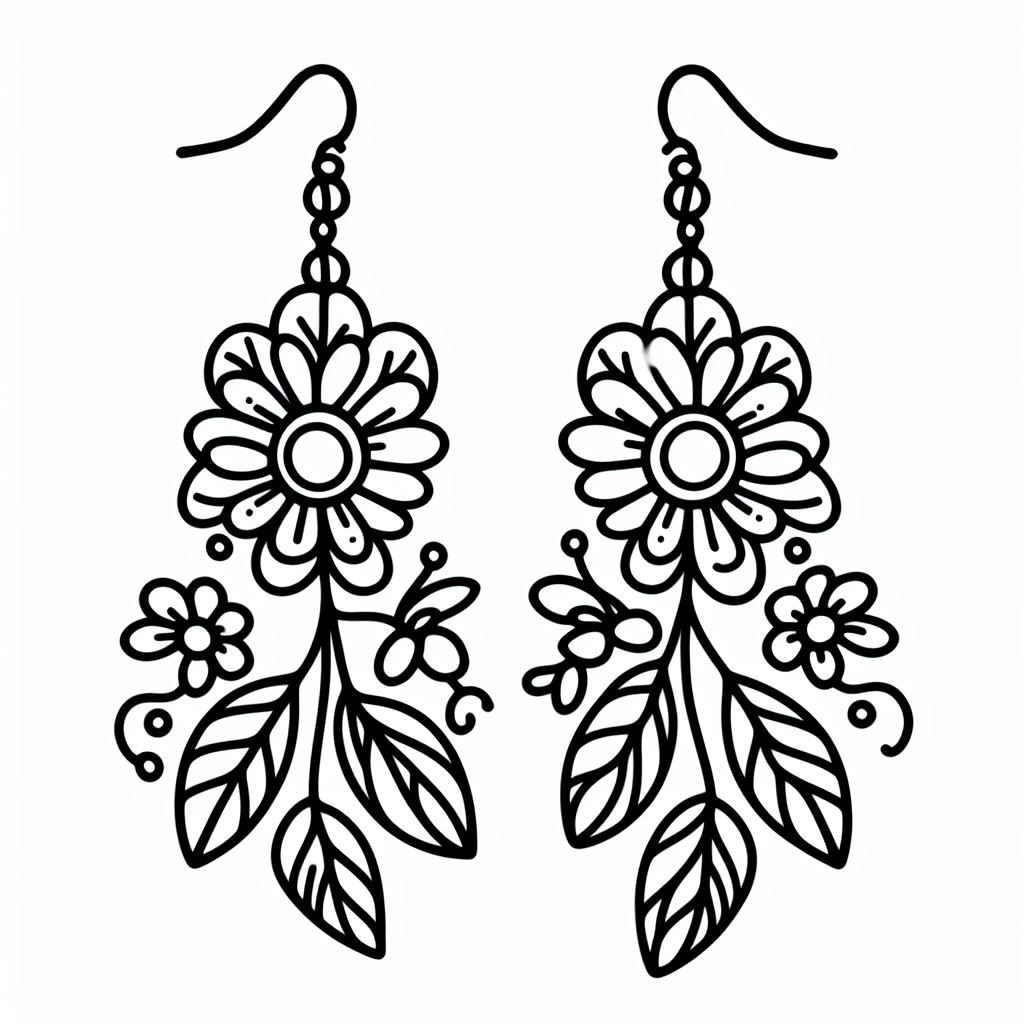 דף צביעה של עגילים יפים דף צביעה של עגילים יפים