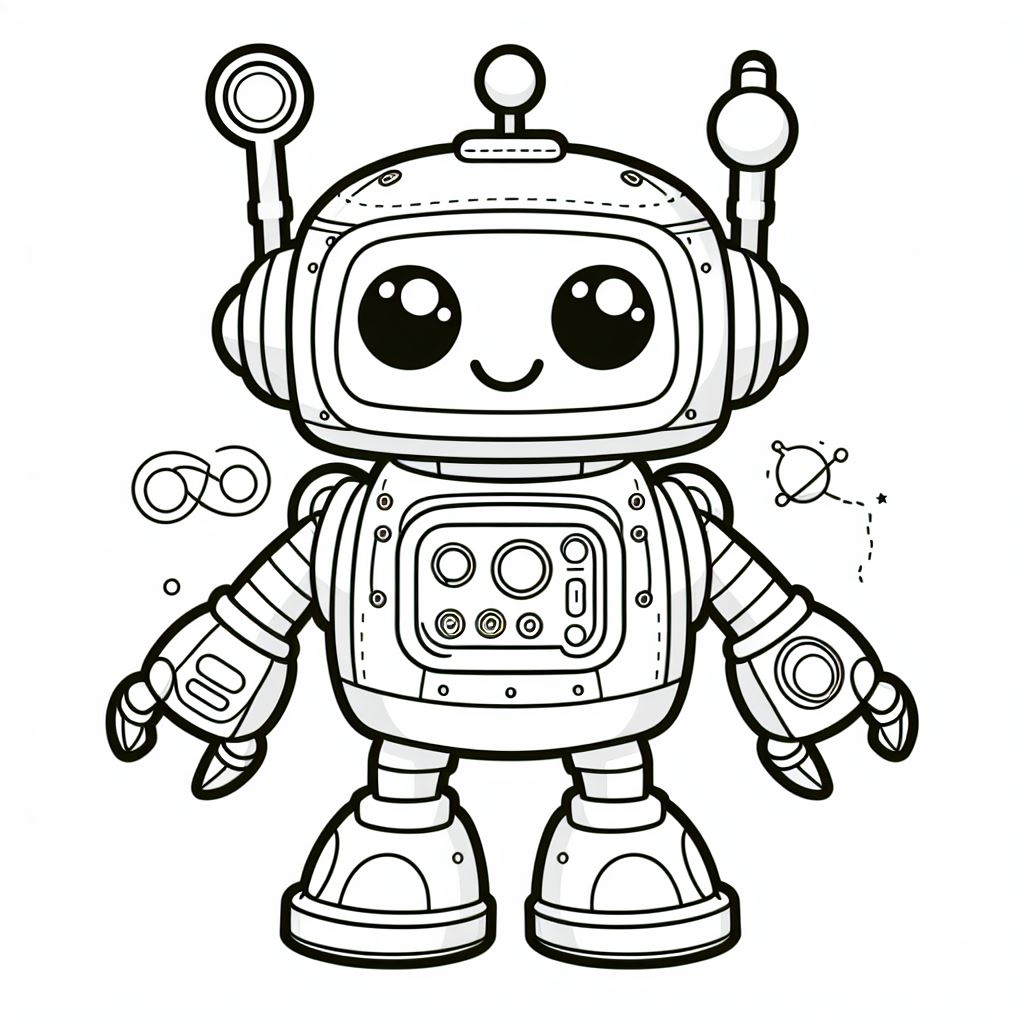 דף צביעה של רובוט לילדים דף צביעה של רובוט לילדים
