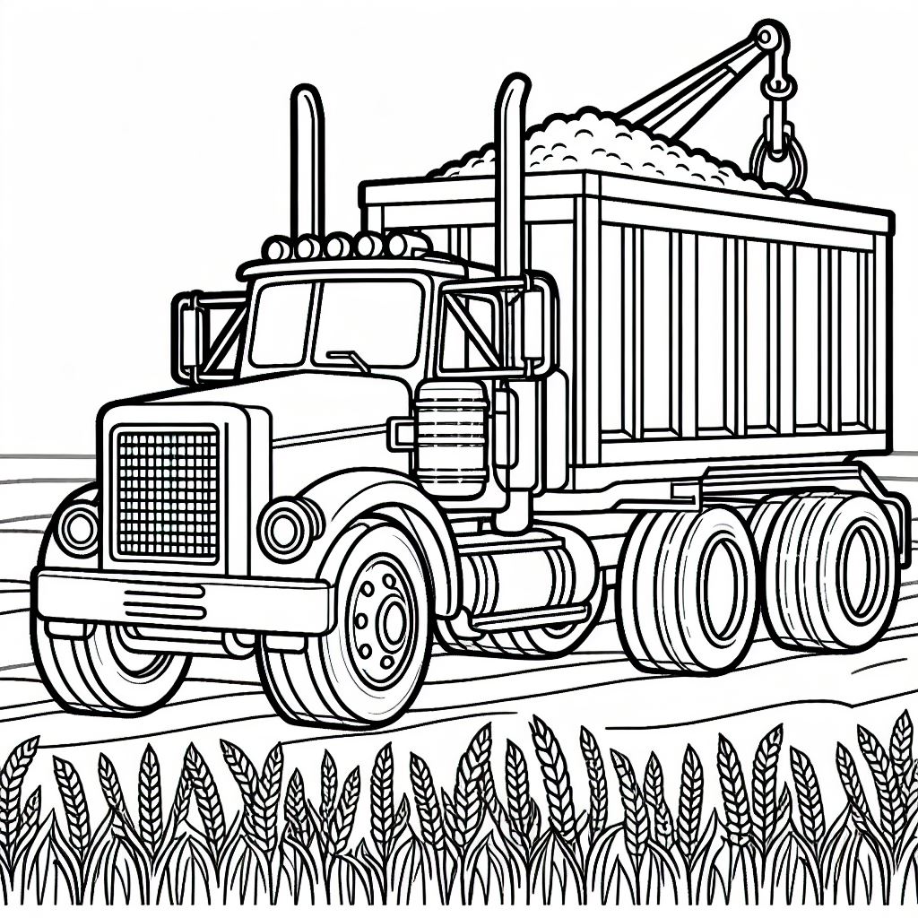 דף צביעה של משאית בחווה דף צביעה של משאית בחווה