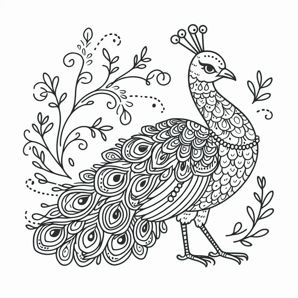 דף צביעה טווס דף צביעה טווס