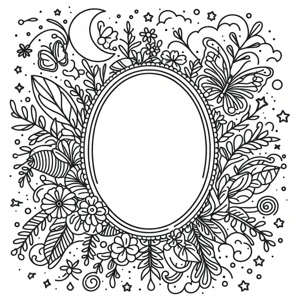 דף צביעה של מסגרת עגולה דף צביעה של מסגרת עגולה