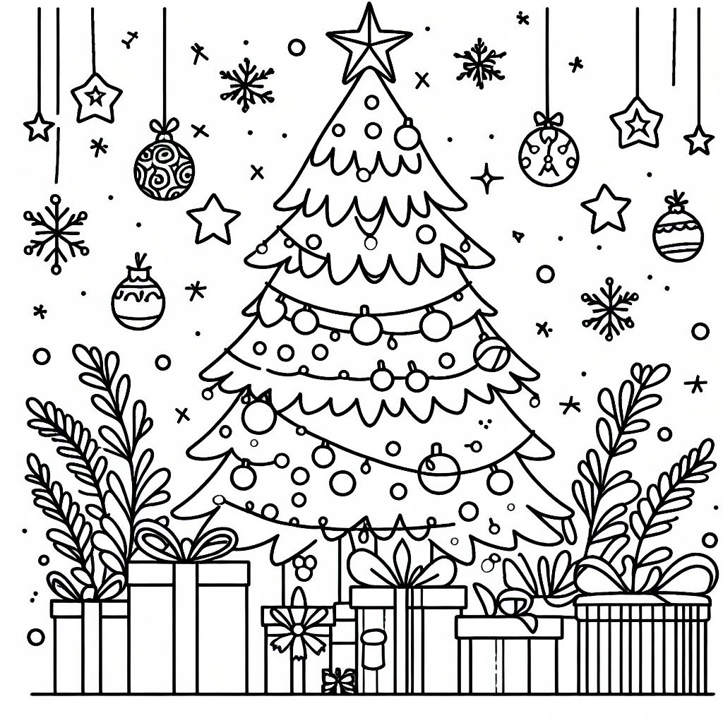 דף צביעה של עץ כריסמס דף צביעה של עץ כריסמס