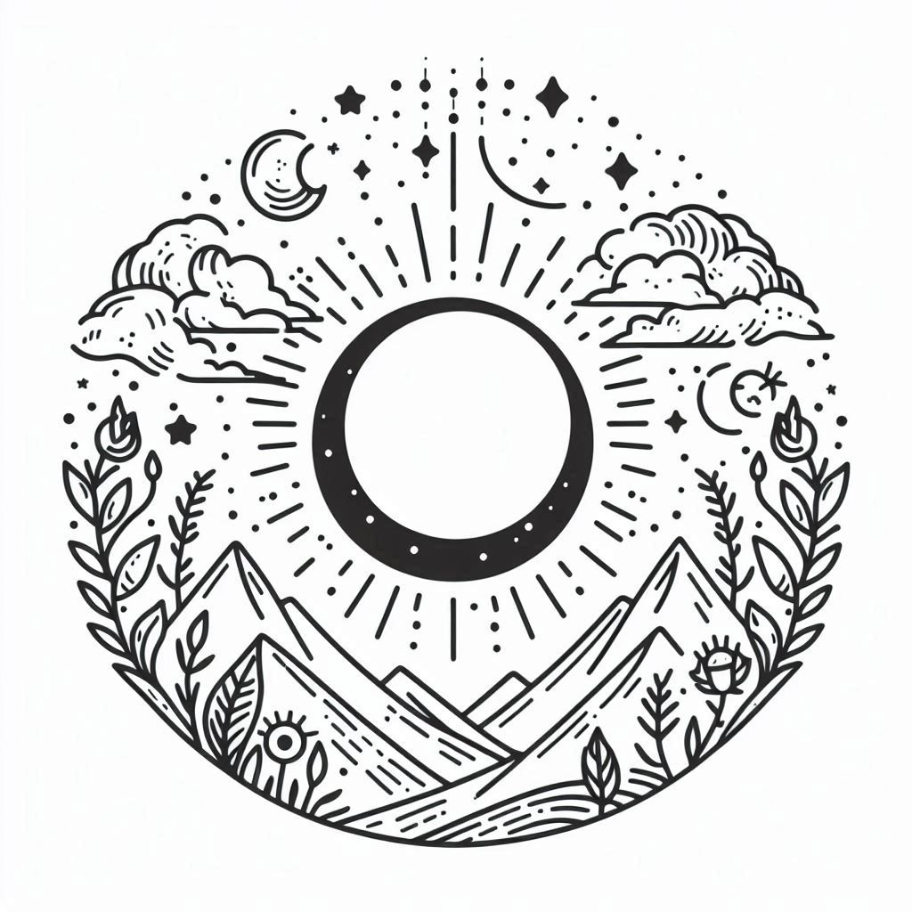 דף צביעה של ליקוי חמה דף צביעה של ליקוי חמה