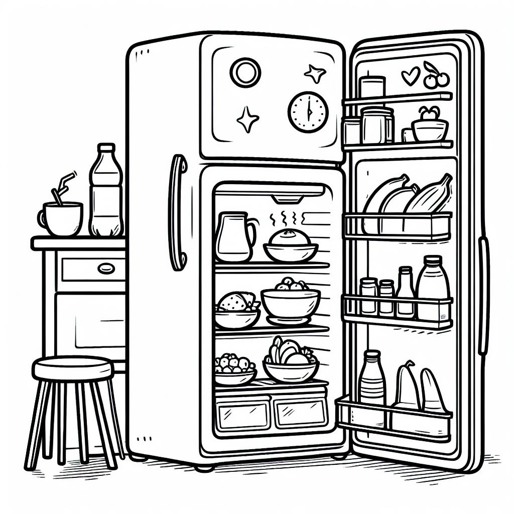 דף צביעה של מקרר דף צביעה של מקרר