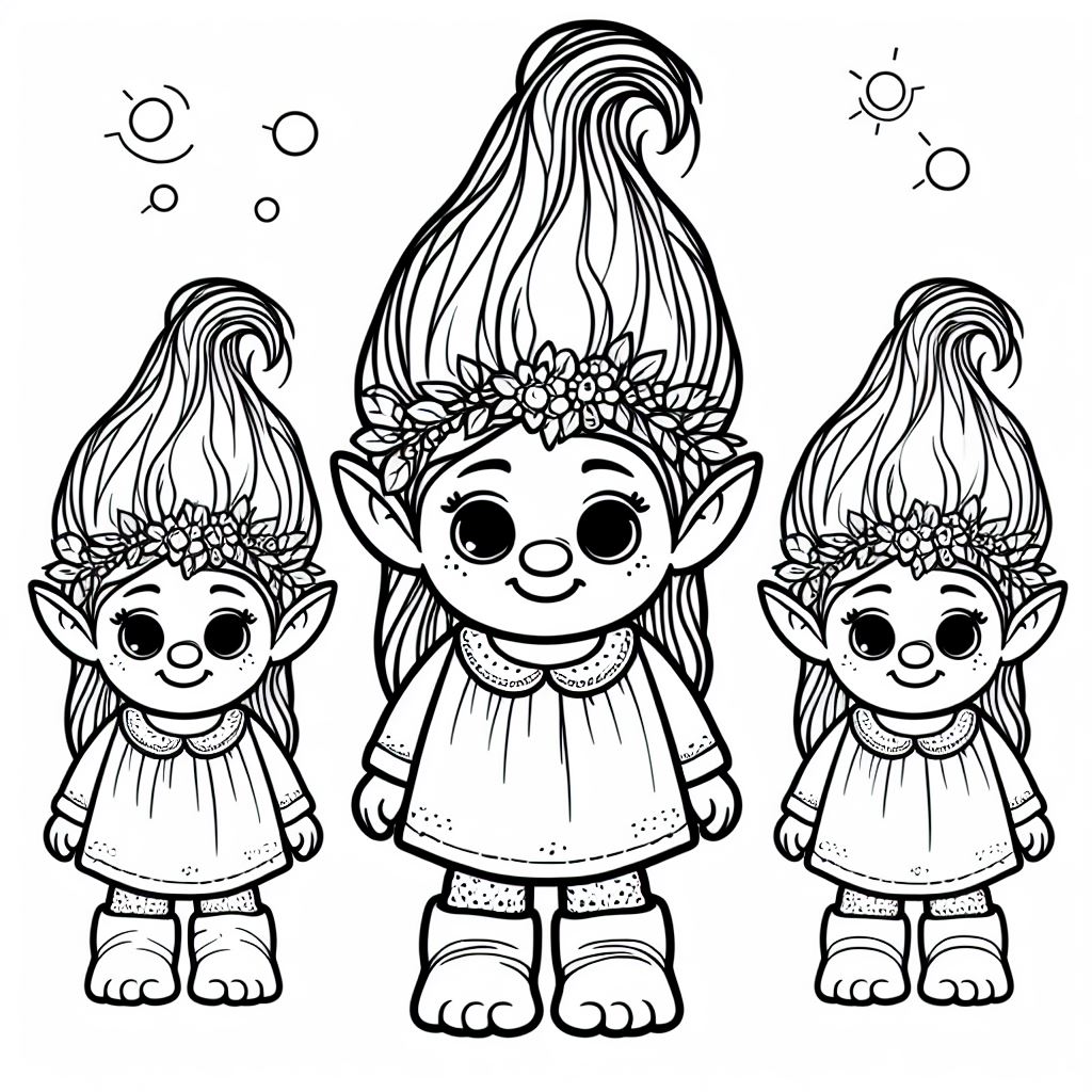 דף צביעה של בובות טרול דף צביעה של בובות טרול