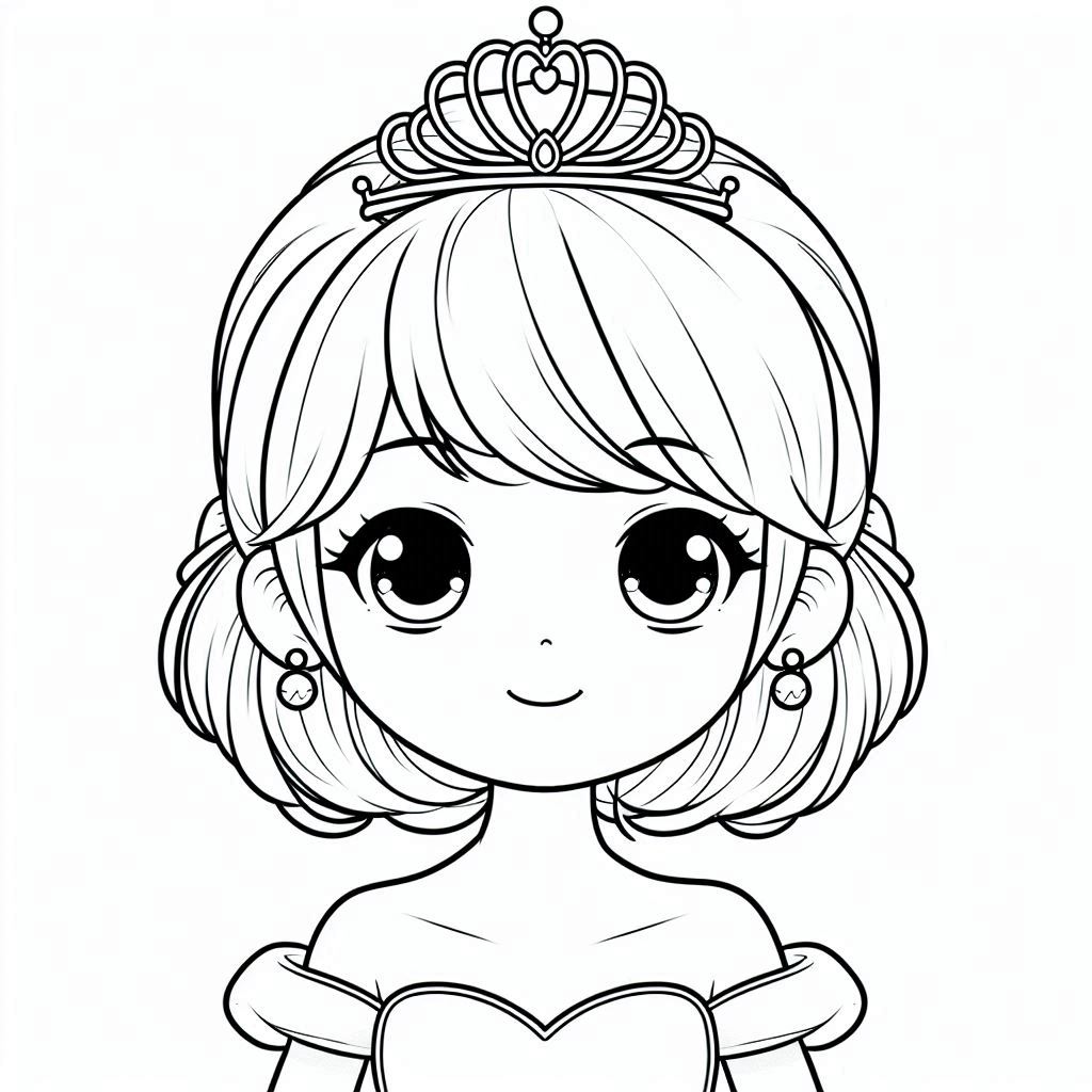 נסיכה ילדה להדפסה לצביעה נסיכה ילדה להדפסה לצביעה