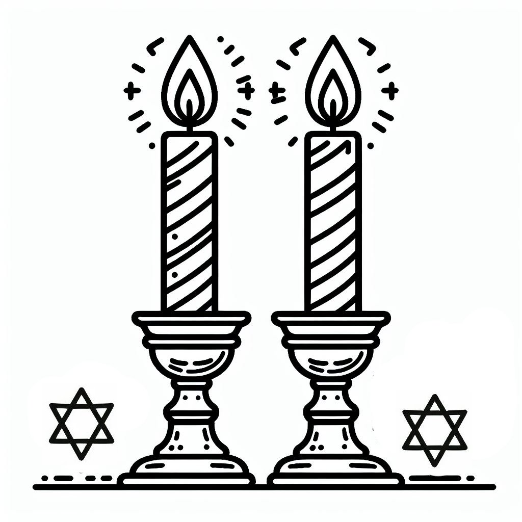 נרות של שבת לצביעה נרות של שבת לצביעה