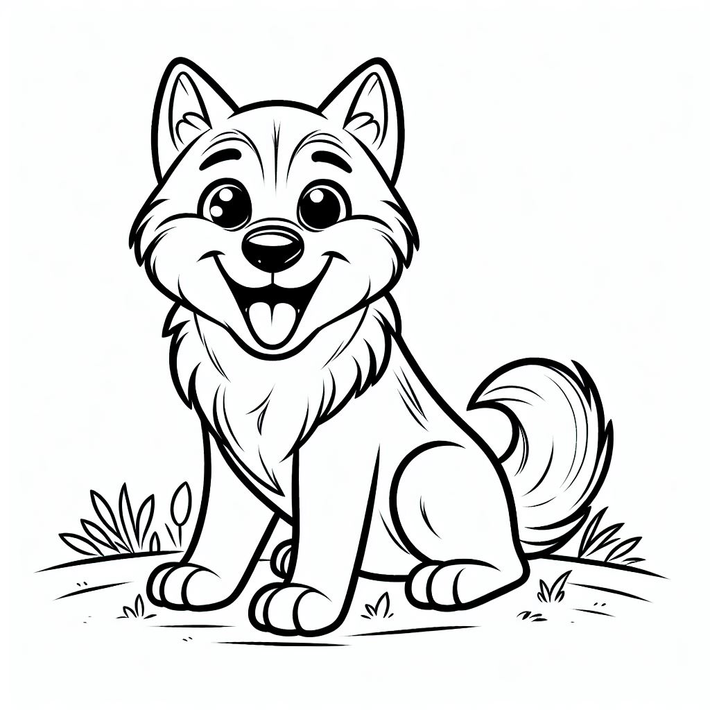 דף צביעה של כלב זאב דף צביעה של כלב זאב