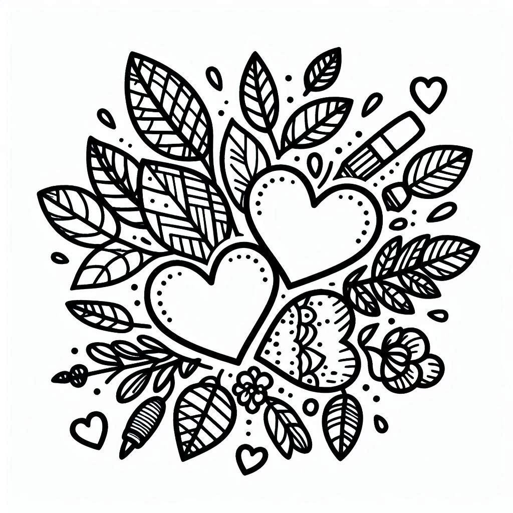 דף צביעה של לבבות מצוייר דף צביעה של לבבות מצוייר