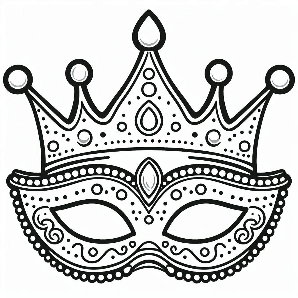 מסכה עם כתר לצביעה מסכה עם כתר לצביעה