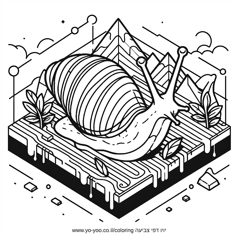שבלול תלת מימדי לצביעה שבלול תלת מימדי לצביעה