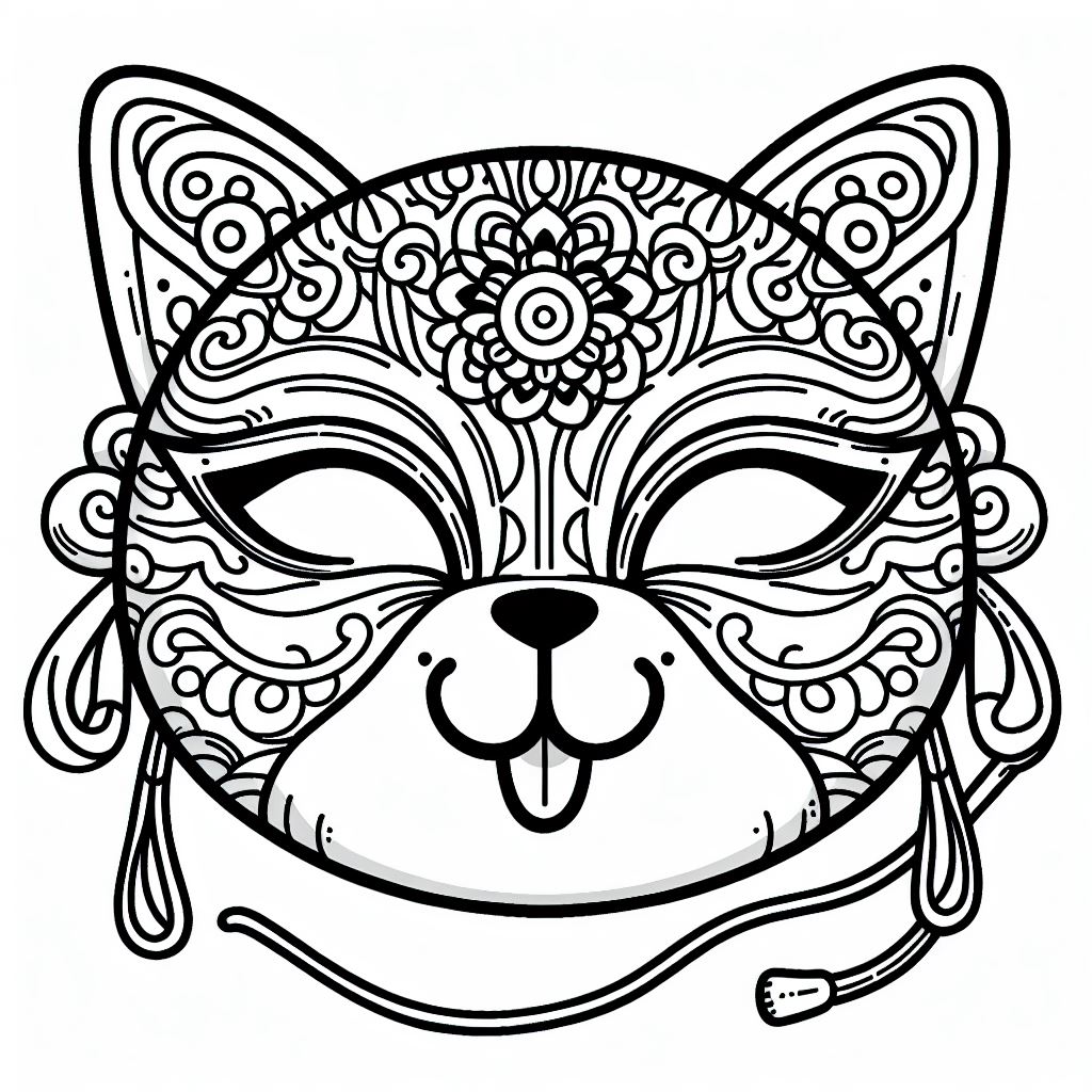 דף צביעה של מסיכה מצחיקה דף צביעה של מסיכה מצחיקה