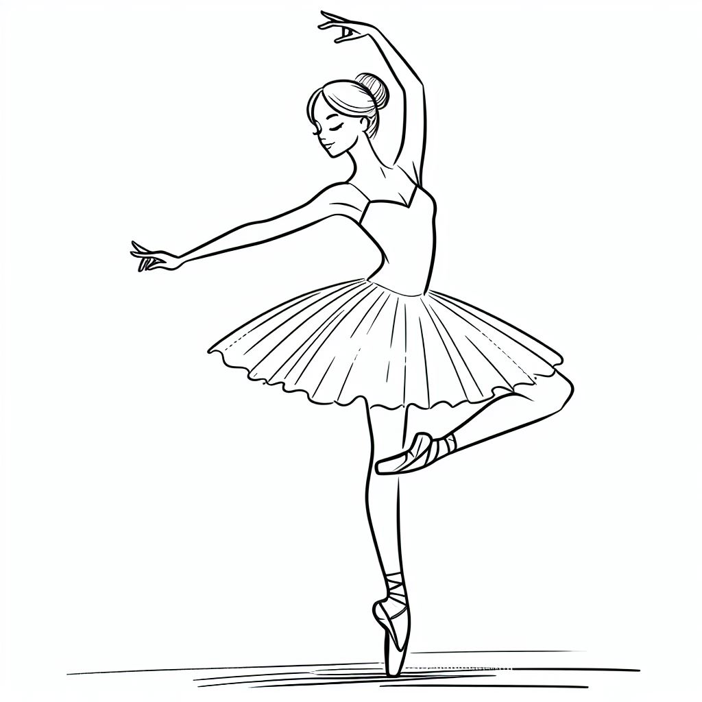 דף צביעה של בלרינה דף צביעה של בלרינה