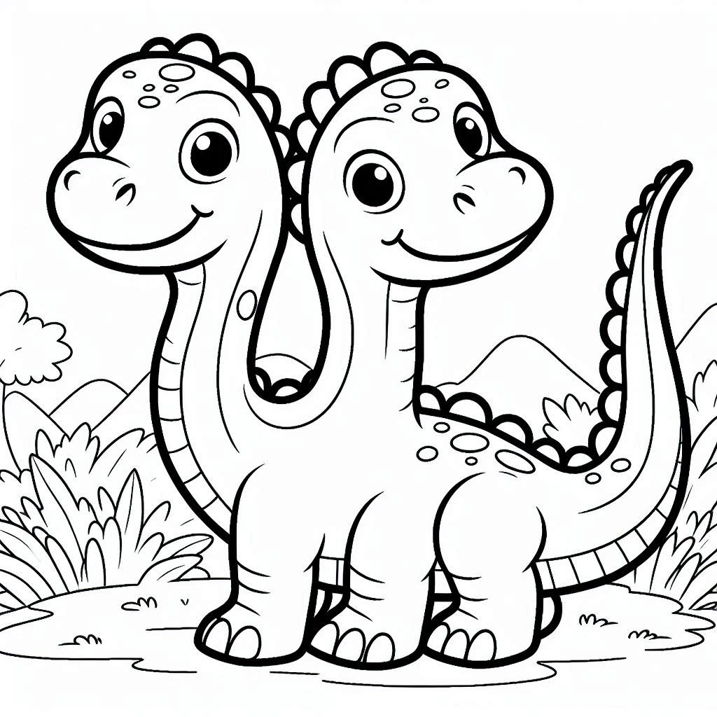 דינוזאור 2 ראשים לצביעה דינוזאור 2 ראשים לצביעה