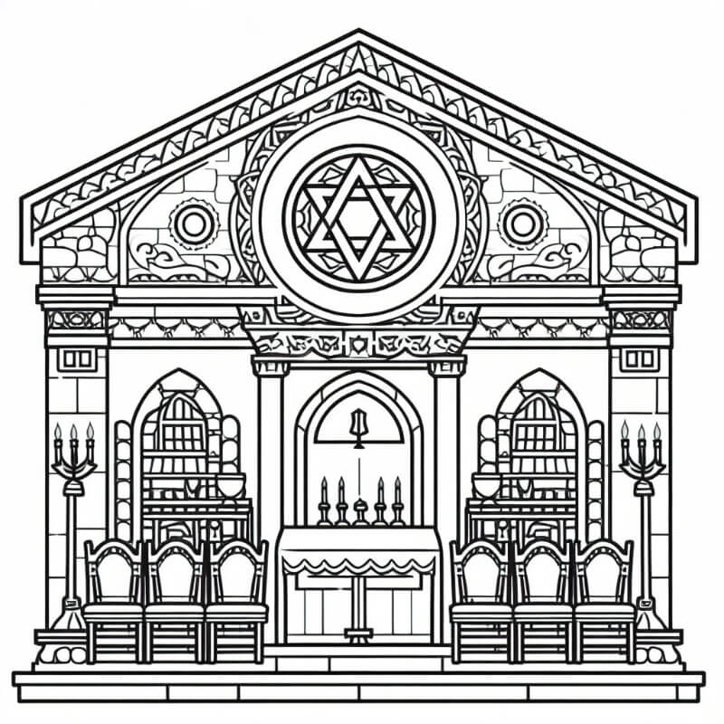 דף צביעה של בית כנסת דף צביעה של בית כנסת