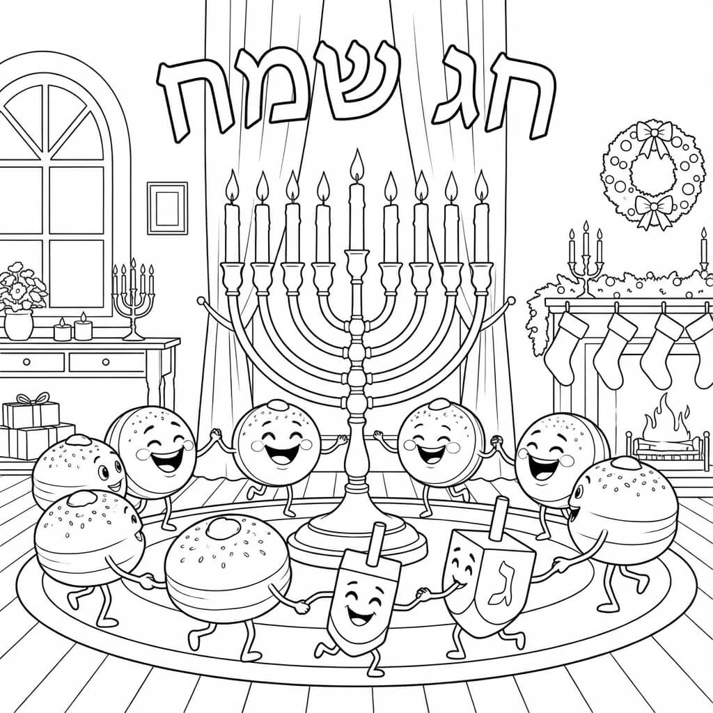 דף צביעה יפה לחג חנוכה דף צביעה יפה לחג חנוכה