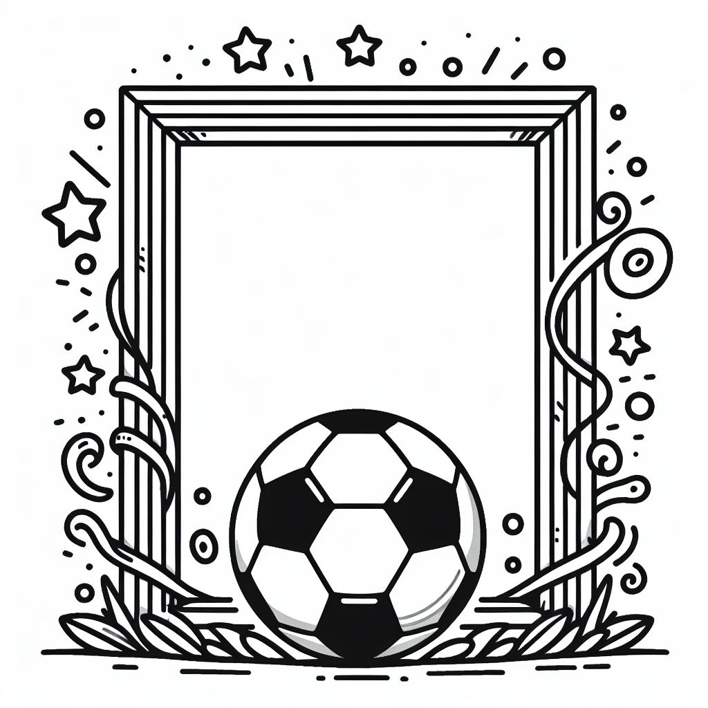 מסגרת עם כדורגל לצביעה מסגרת עם כדורגל לצביעה