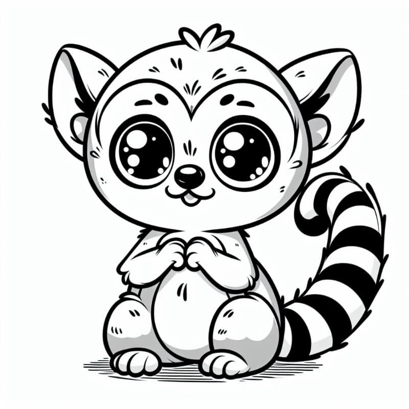 דף צביעה של למור דף צביעה של למור