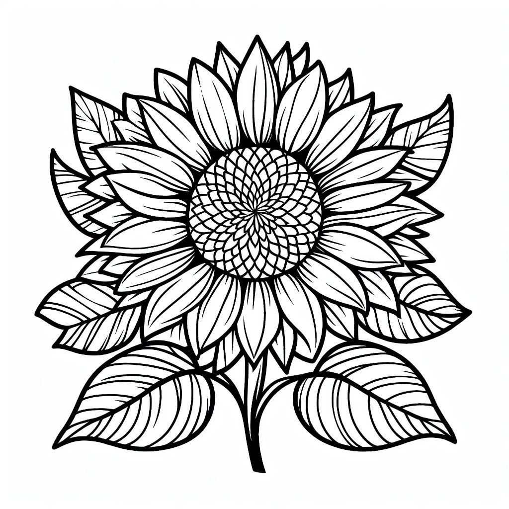 דף צביעה של חמנייה דף צביעה של חמנייה