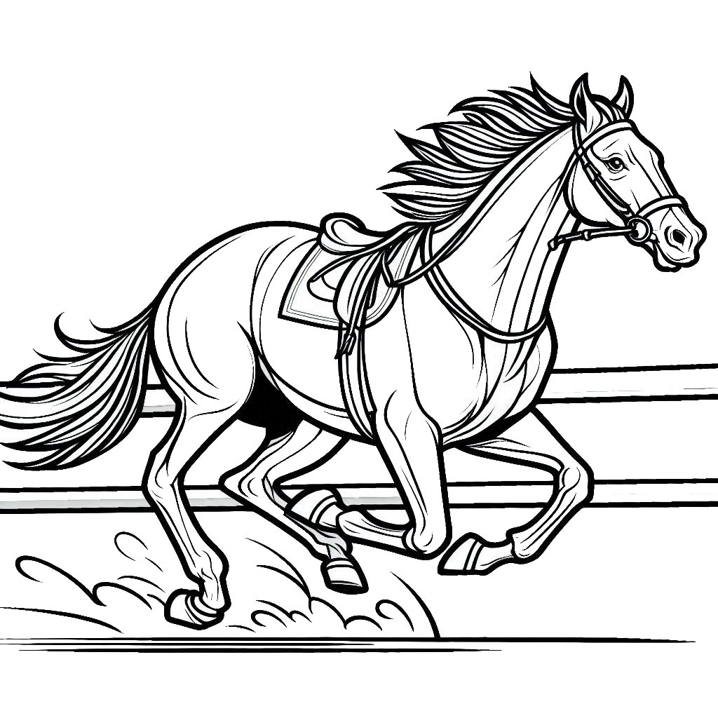 דף צביעה של סוס מרוץ דף צביעה של סוס מרוץ