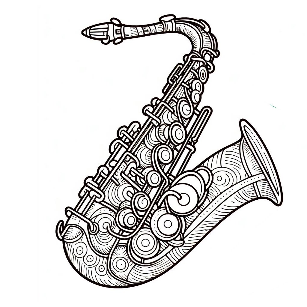 דף צביעה של סקסופון דף צביעה של סקסופון