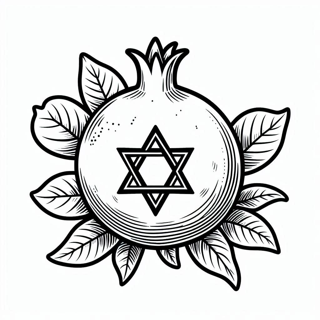 רימון ומגן דוד לצביעה רימון ומגן דוד לצביעה