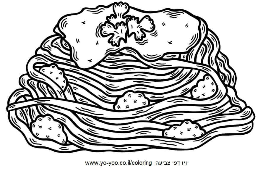 דף צביעה של ספגטי דף צביעה של ספגטי
