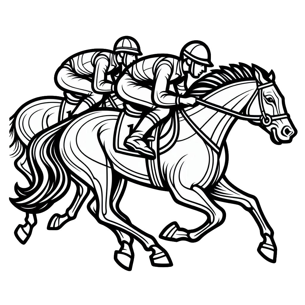 דף צביעה של מרוץ סוסים דף צביעה של מרוץ סוסים