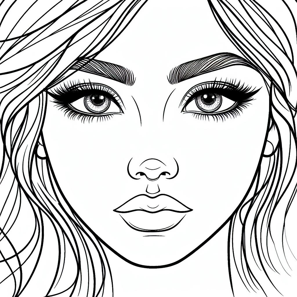 פנים של אישה לצביעה פנים של אישה לצביעה