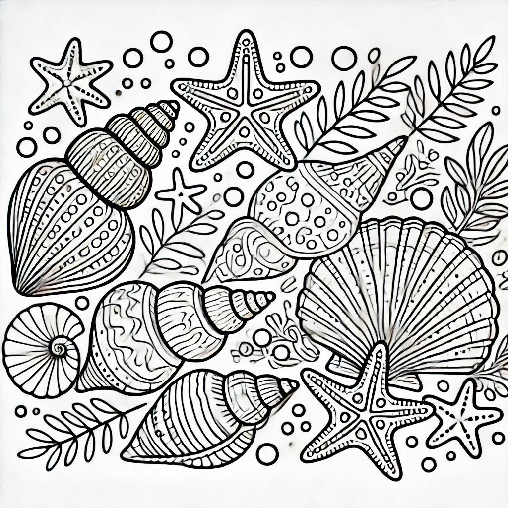 דף צביעה של צדפים דף צביעה של צדפים