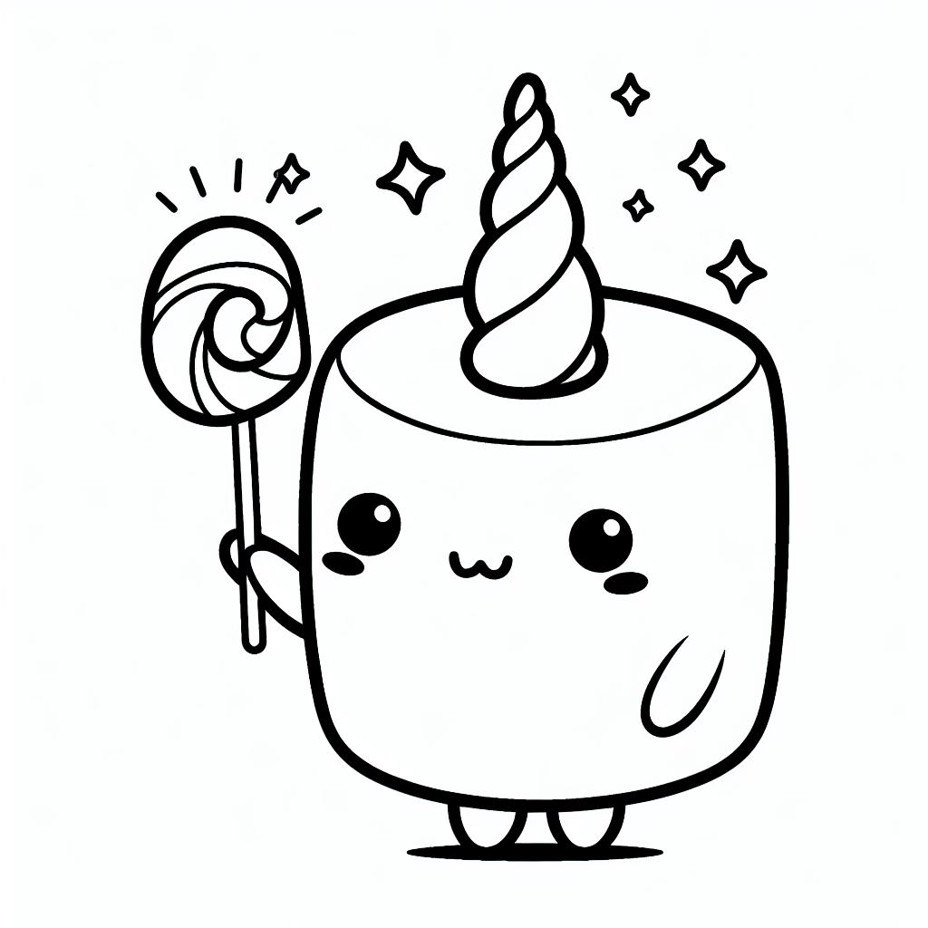 דף צביעה של מרשמלו חמוד דף צביעה של מרשמלו חמוד