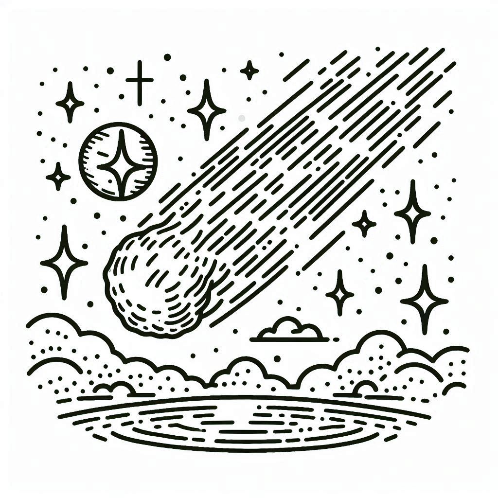 דף צביעה של כוכב שביט דף צביעה של כוכב שביט