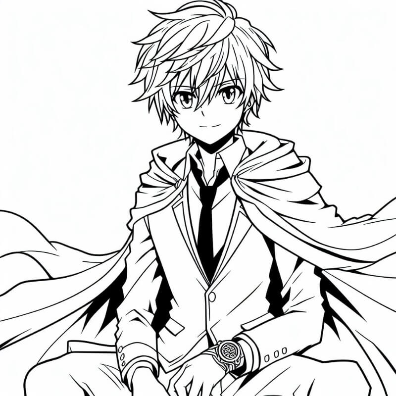 דף צביעה של גיבור אנימה דף צביעה של גיבור אנימה