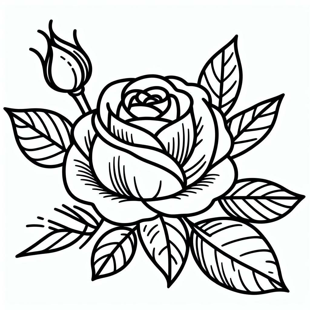 דף צביעה של ורד דף צביעה של ורד