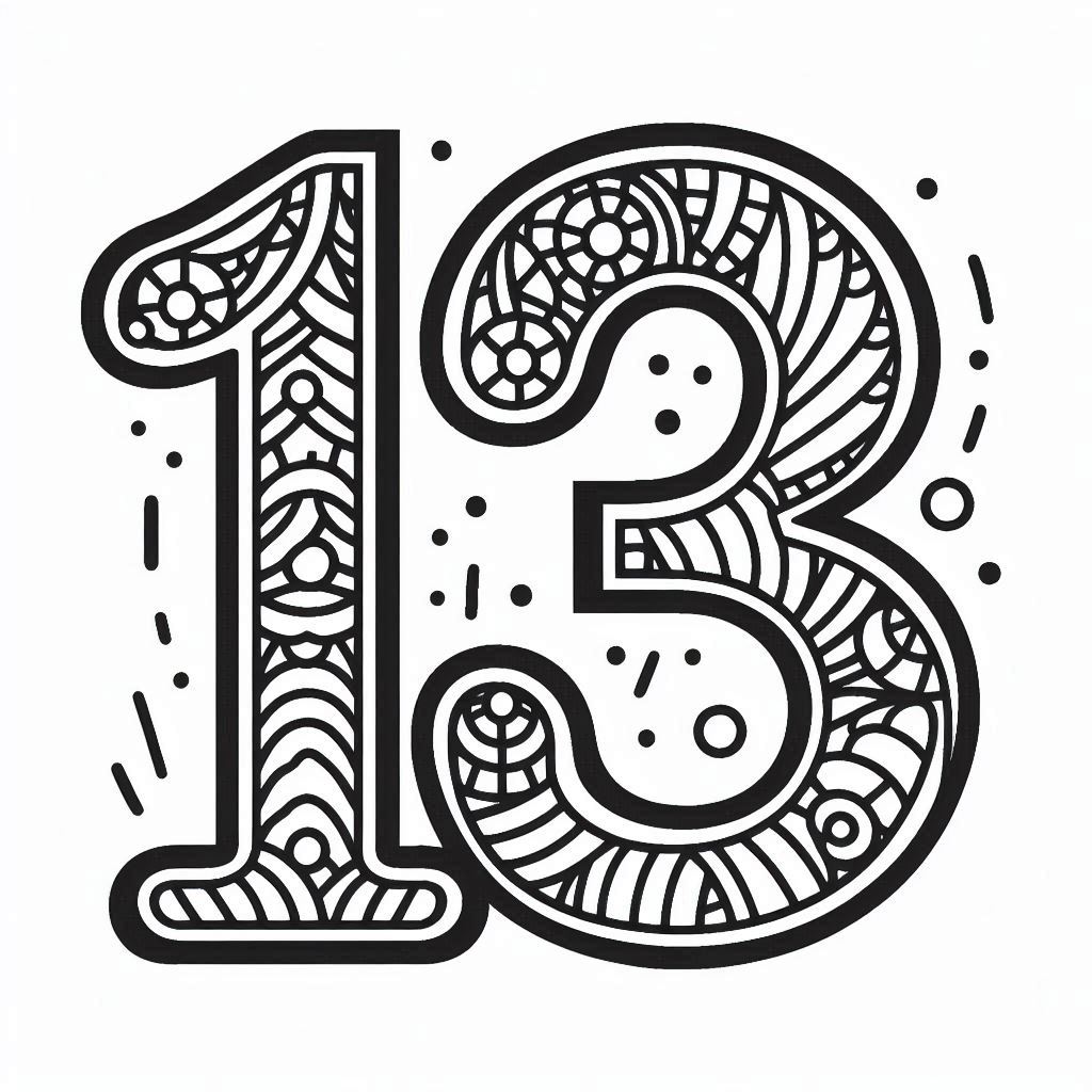 דף צביעה של מספר 13 דף צביעה של מספר 13