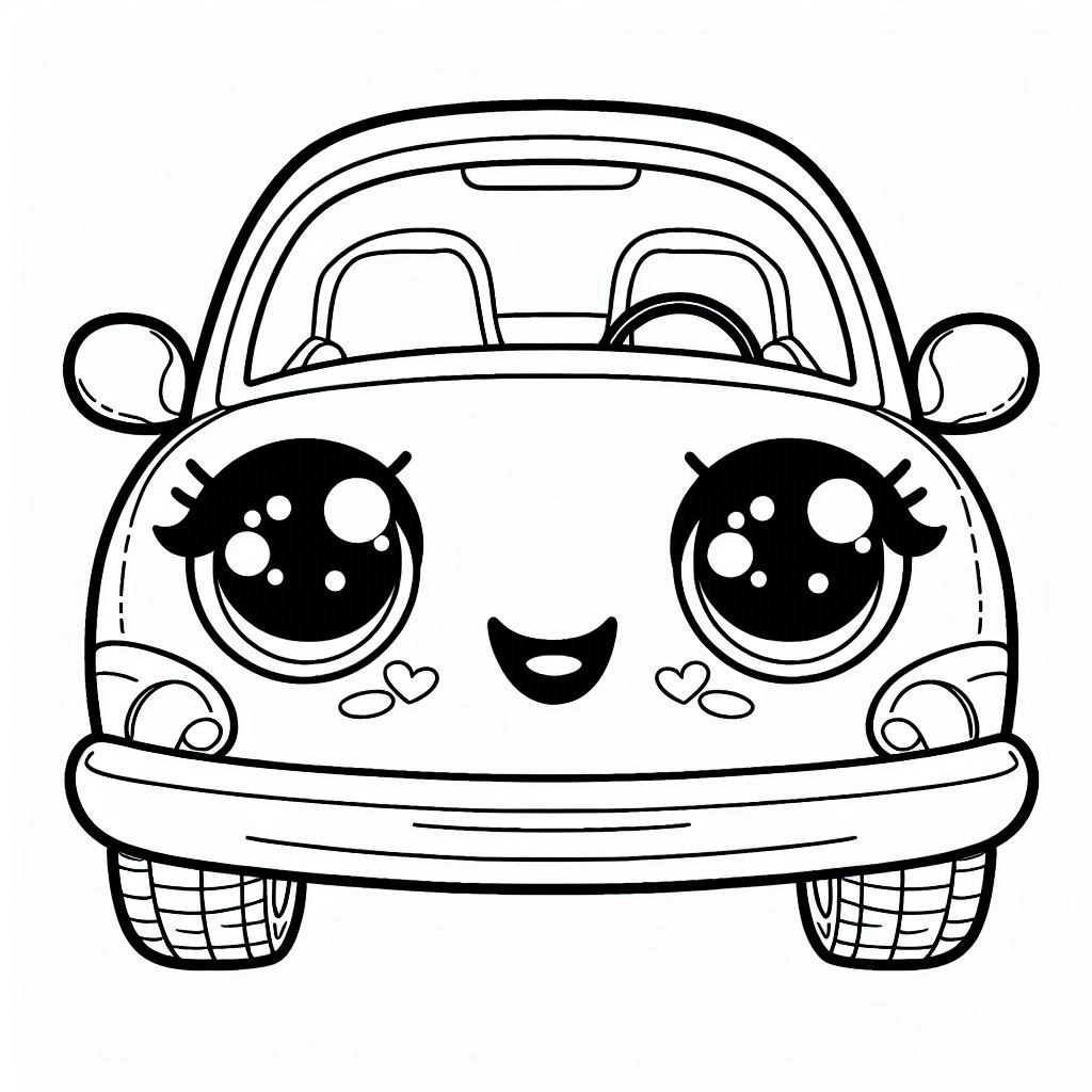 מכונית עם עיניים לצביעה מכונית עם עיניים לצביעה