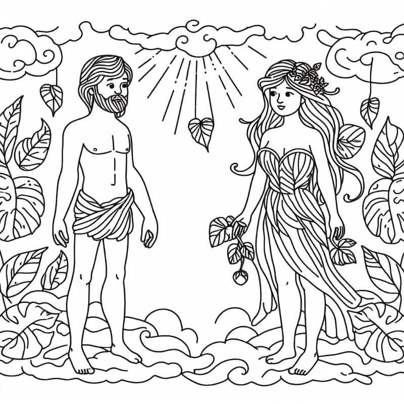 דף צביעה של אדם וחוה דף צביעה של אדם וחוה