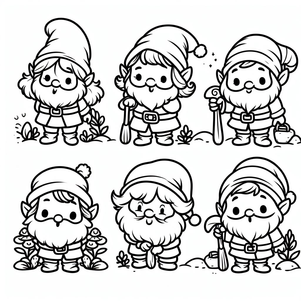 דף צביעה של גמדים דף צביעה של גמדים