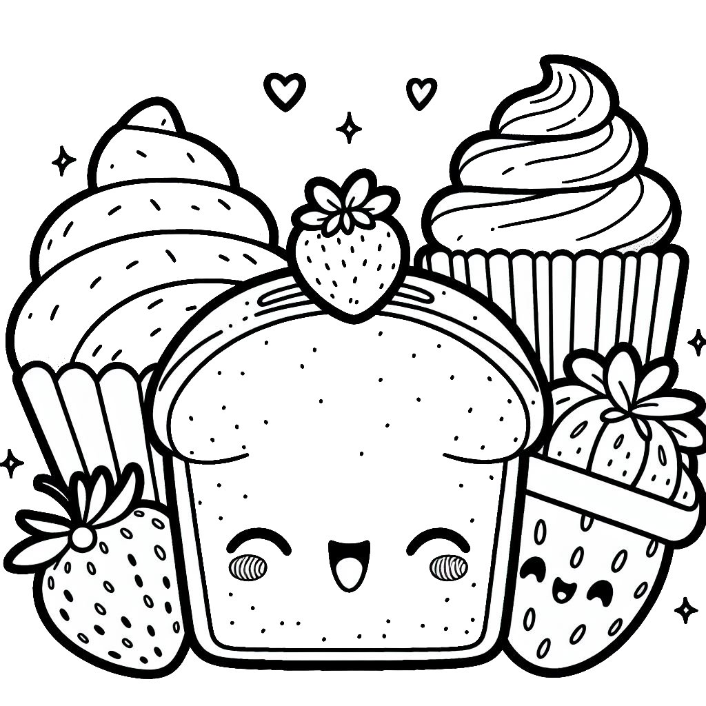 דף צביעה של מאפים דף צביעה של מאפים