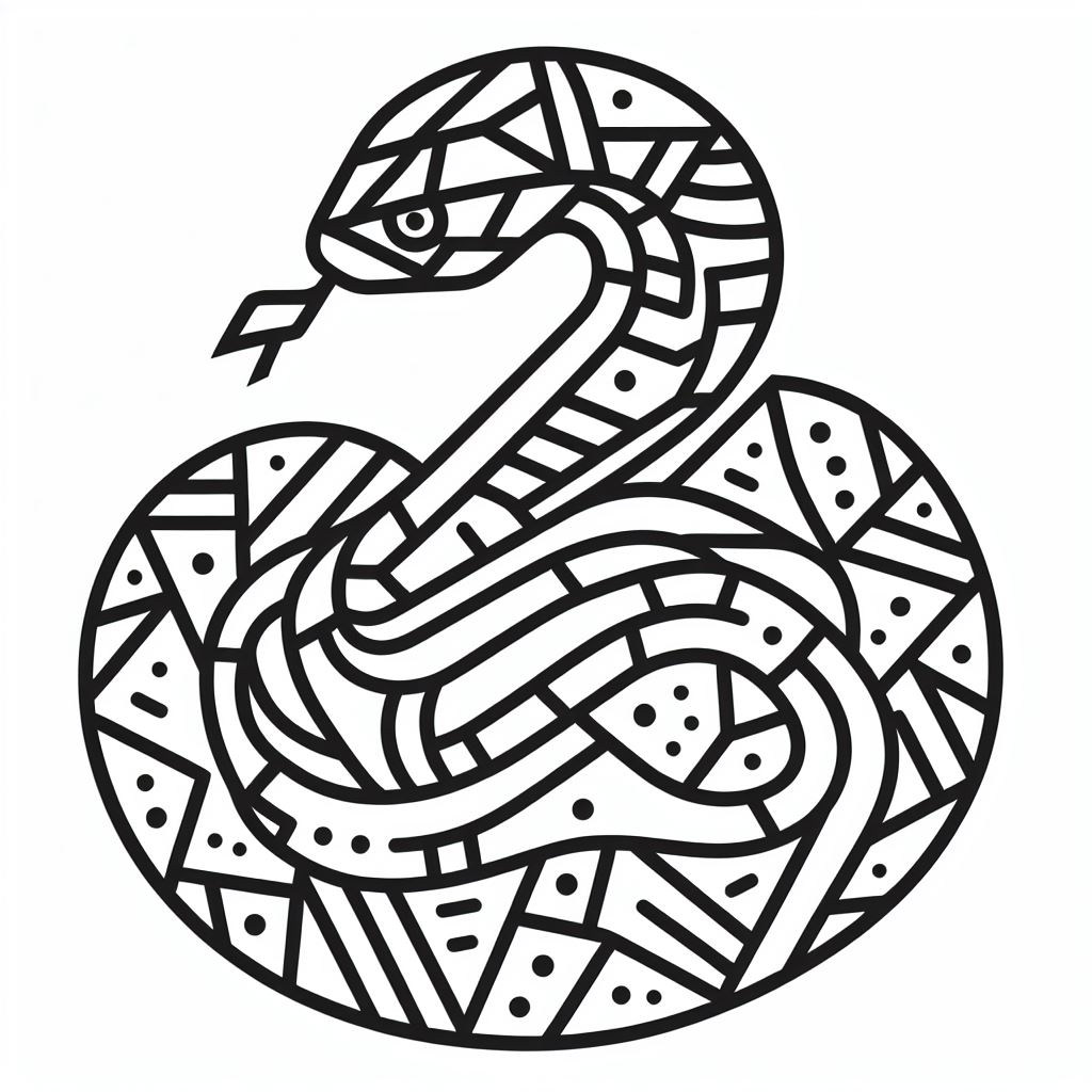 דף צביעה של נחש גיאומטרי דף צביעה של נחש גיאומטרי