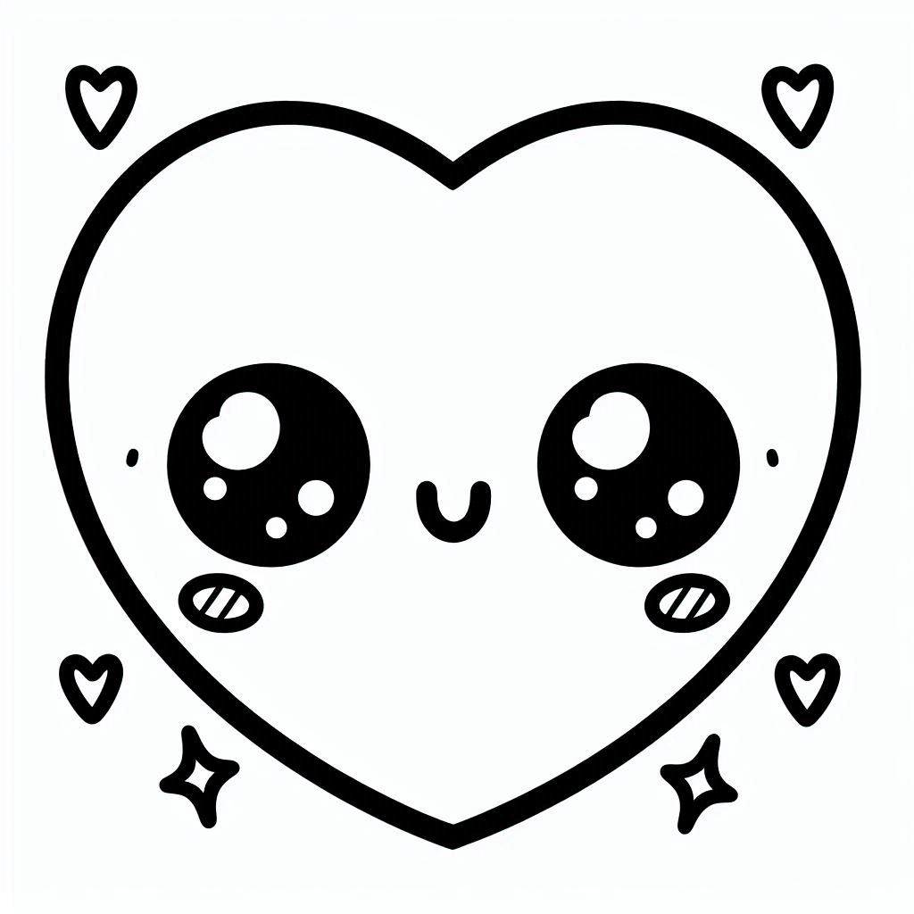 לב עם פנים לצביעה לב עם פנים לצביעה