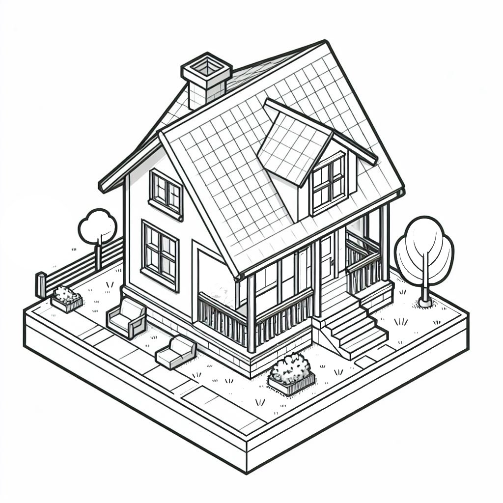 בית תלת מימדי לצביעה בית תלת מימדי לצביעה