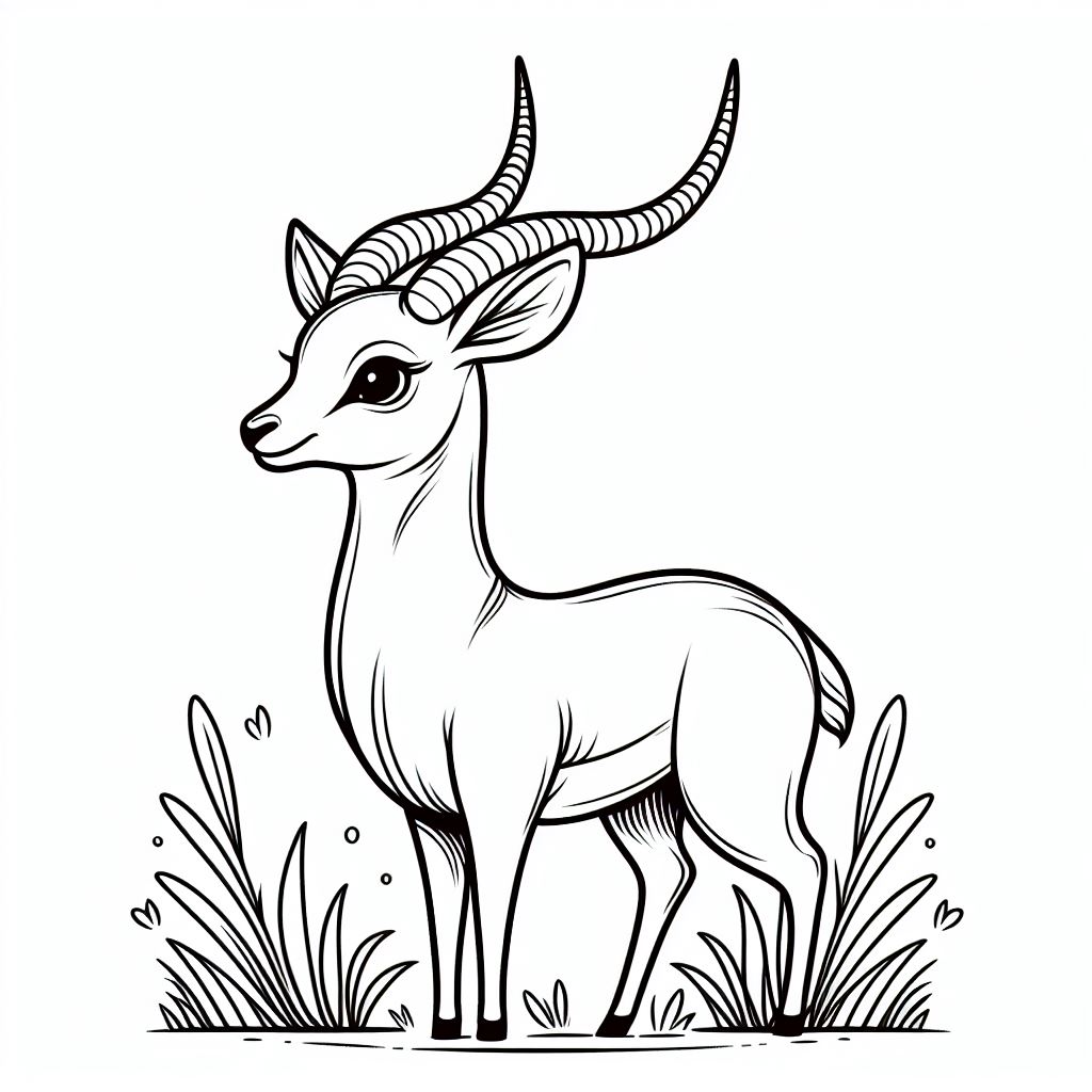 דף צביעה של אנטילופה דף צביעה של אנטילופה