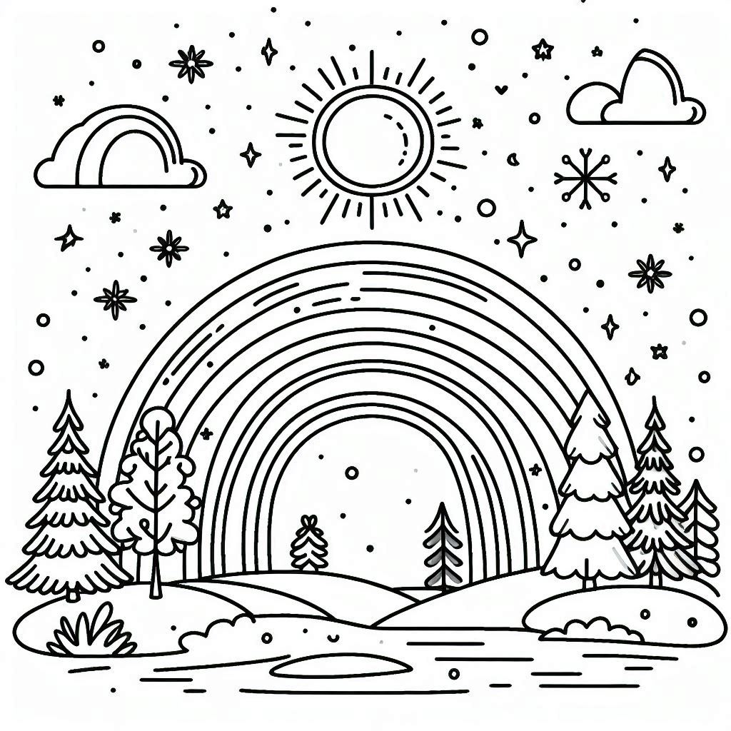 חורף קשת בענן לצביעה חורף קשת בענן לצביעה