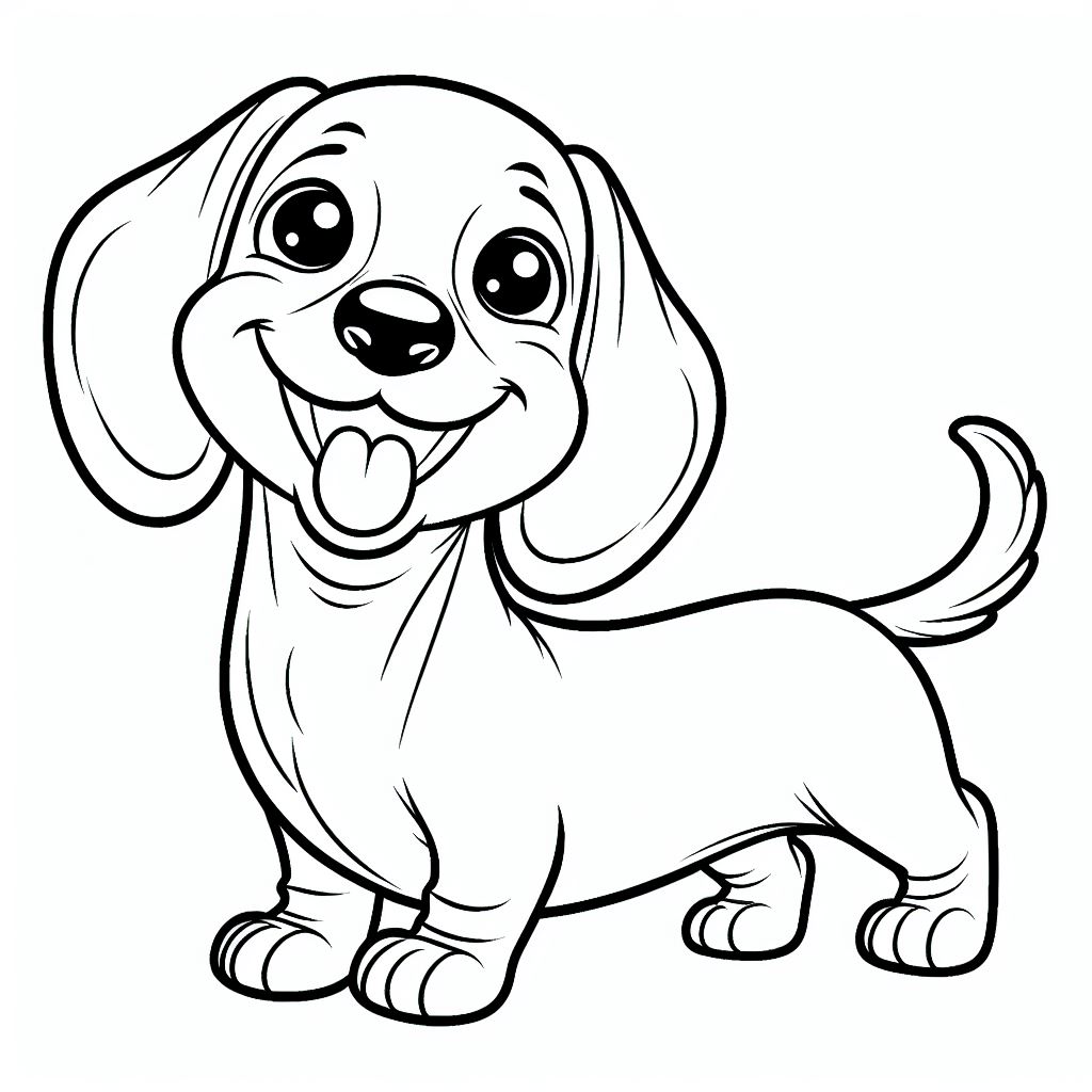 דף צביעה של כלב נקניק דף צביעה של כלב נקניק