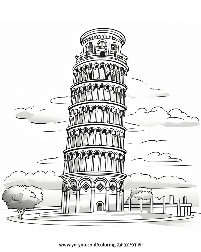 דף צביעה של פיזה איטליה דף צביעה של פיזה איטליה