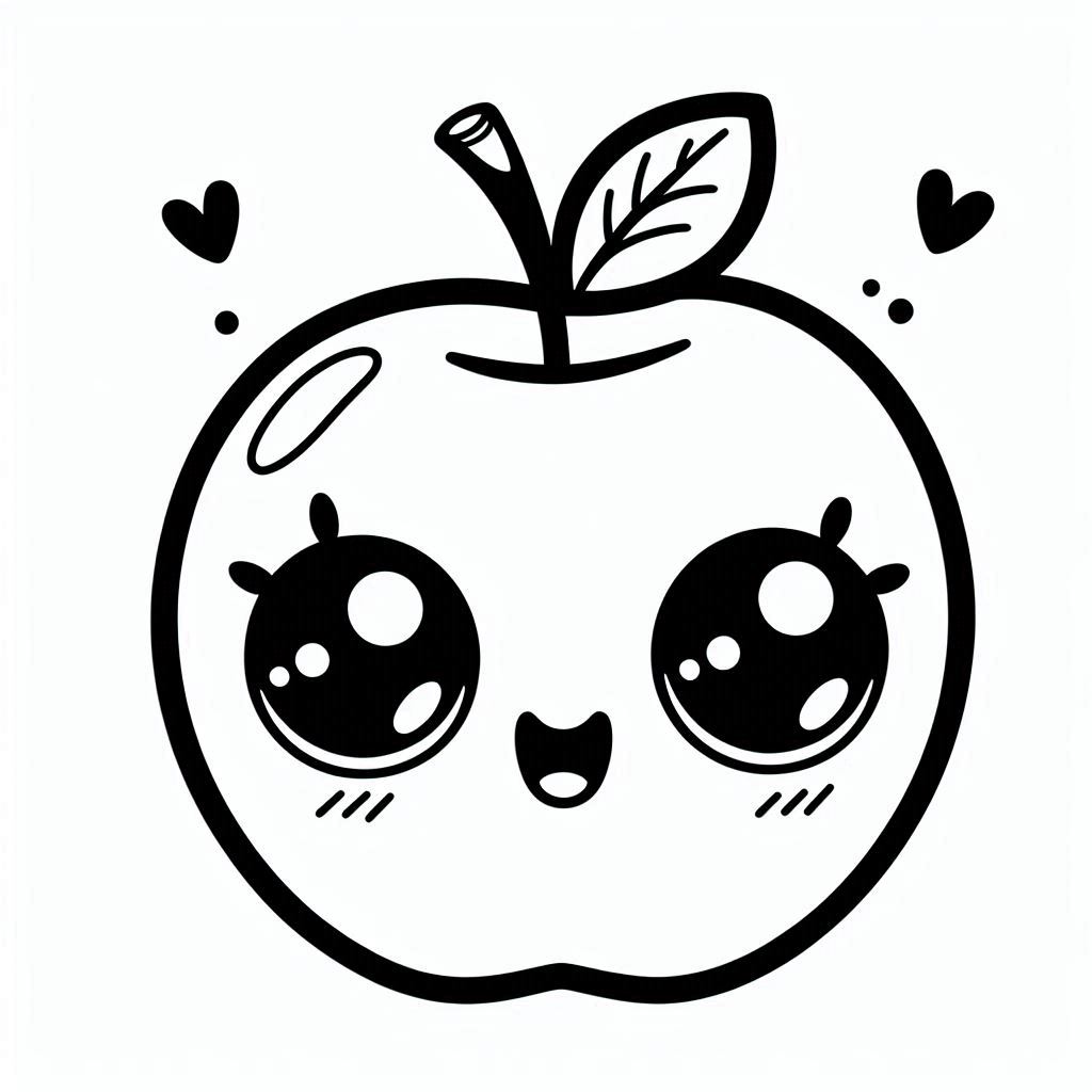 דף צביעה של תפוח חמוד דף צביעה של תפוח חמוד