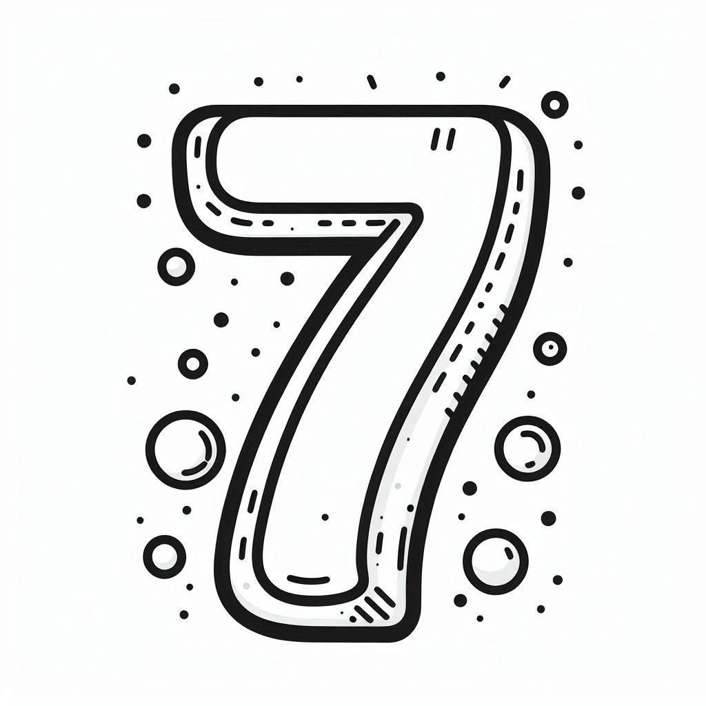דף צביעה של מספר 7 דף צביעה של מספר 7