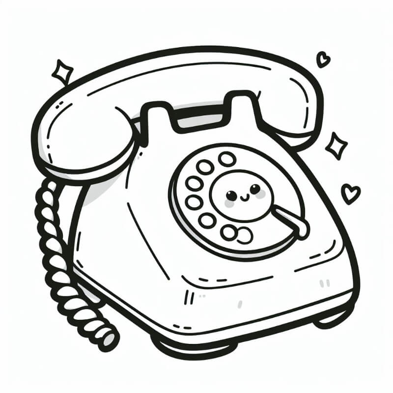 דף צביעה של טלפון ישן דף צביעה של טלפון ישן