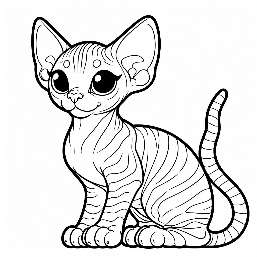 דף צביעה של חתול ספינקס דף צביעה של חתול ספינקס